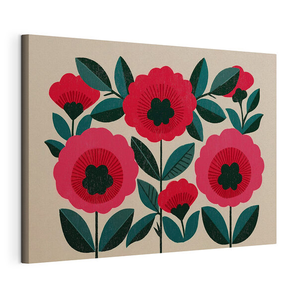 Cuadros Pintura de flores y hojas