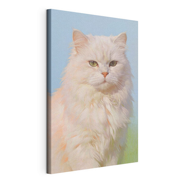 Cuadros Gato blanco con ojos verdes