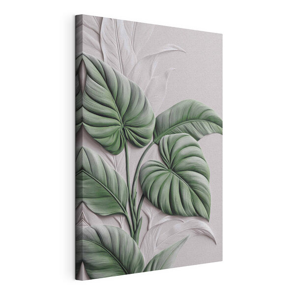 - Hojas frondosas con un diseño de relieve suave Cuadros - Hojas frondosas con un diseño de relieve suave