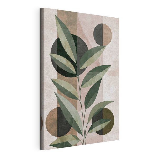 Planta con hojas y círculos Cuadros Planta con hojas y círculos