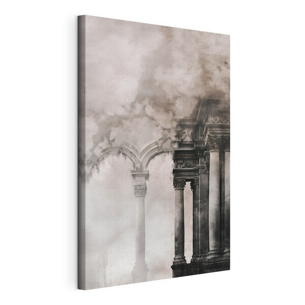 Cuadros Edificio con columnas y humo