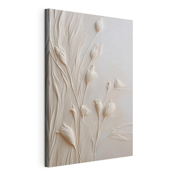 Cuadros Arte floral blanco sobre una superficie blanca