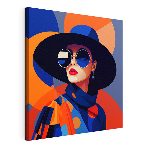 Cuadros Mujer con sombrero y gafas de sol