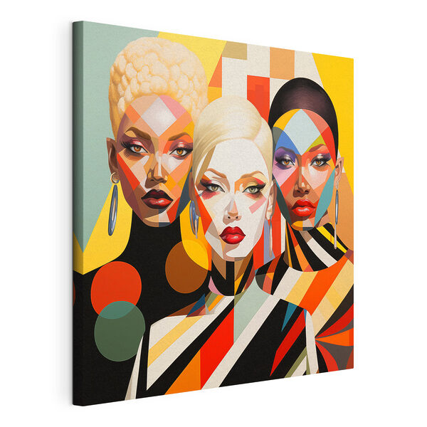 Cuadros Grupo de mujeres con rostros de diferentes colores