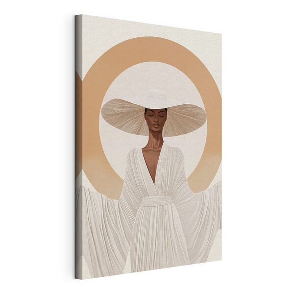 Mujer con sombrero y vestido Cuadros Mujer con sombrero y vestido
