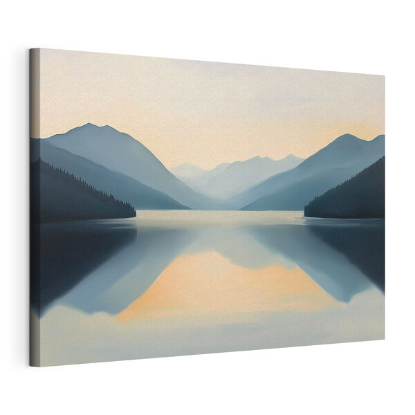 Cuadros Lago con montañas al fondo