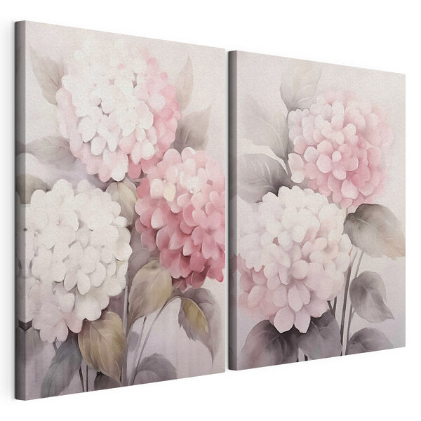 Lámina modular sobre lienzo Cuadro de flores sobre fondo blanco