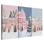 Lámina modular sobre lienzo Collage de casas en la nieve