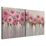 Lámina modular sobre lienzo Cuadro de flores rosas