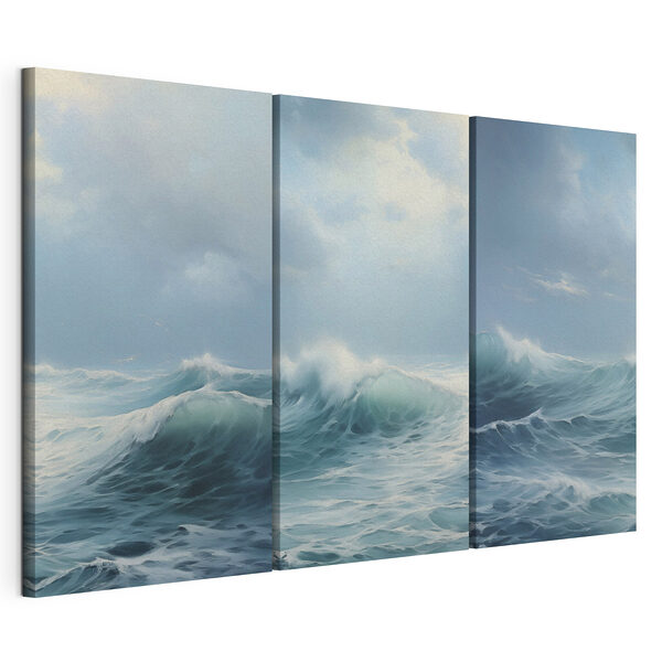 Lámina modular sobre lienzo Conjunto de olas en el océano