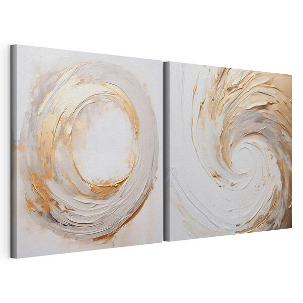 - Formas onduladas en colores suaves Lámina modular sobre lienzo - Formas onduladas en colores suaves