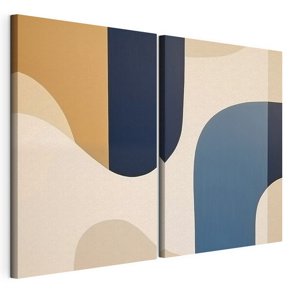 Lámina modular sobre lienzo Formas suaves en una paleta de colores tranquilos