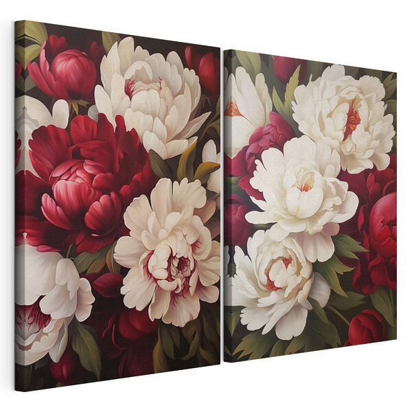 Lámina modular sobre lienzo Flores vibrantes en armonía y colorido