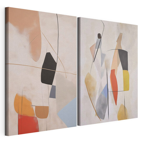 Lámina modular sobre lienzo Formas abstractas en colores armoniosos