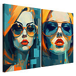 Lámina modular sobre lienzo Mujer con gafas de sol