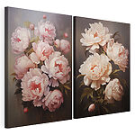 Lámina modular sobre lienzo Cuadro de flores sobre fondo negro