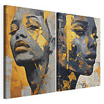 Lámina modular sobre lienzo Collage del rostro de una mujer