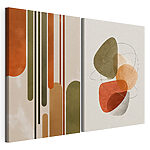 Lámina modular sobre lienzo Formas abstractas en colores cálidos