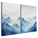 Lámina modular sobre lienzo Cuadro de montañas y niebla