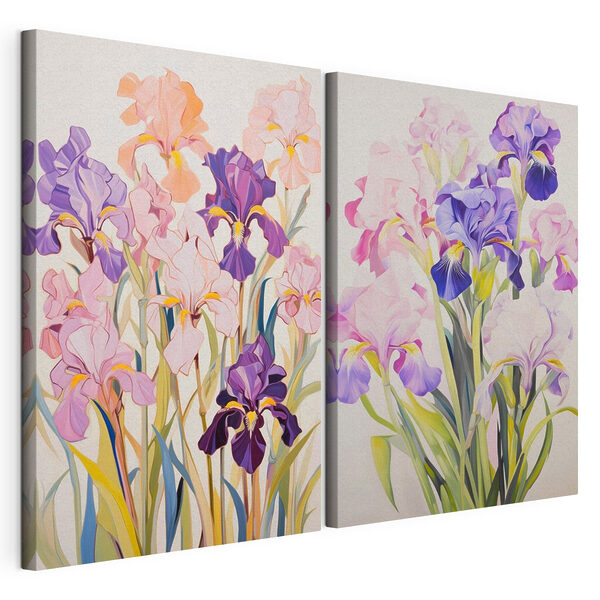 Cuadro de flores sobre fondo blanco Lámina modular sobre lienzo Cuadro de flores sobre fondo blanco