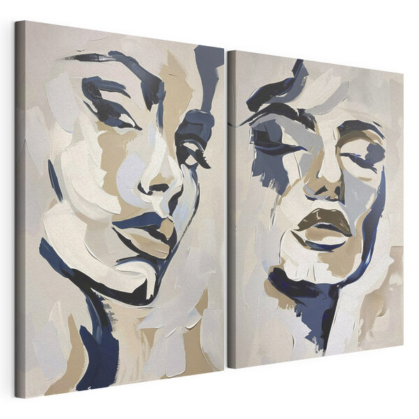 Cuadro que representa el rostro de una mujer Lámina modular sobre lienzo Cuadro que representa el rostro de una mujer