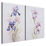Lámina modular sobre lienzo Pintura de flores sobre una superficie blanca