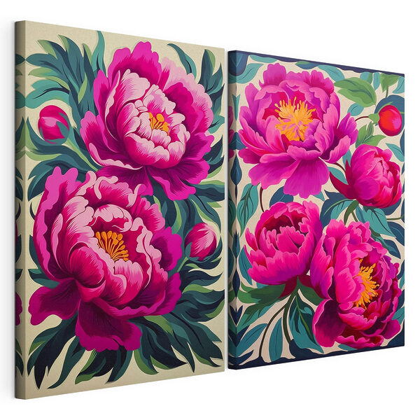 Lámina modular sobre lienzo Flores de vivos colores en todo su esplendor