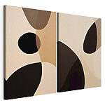 Lámina modular sobre lienzo Formas abstractas en tonos cálidos