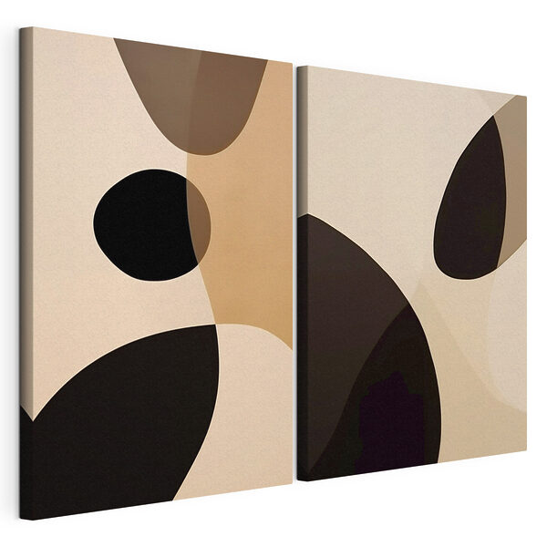 Lámina modular sobre lienzo Formas abstractas en tonos cálidos