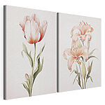 Lámina modular sobre lienzo Delicadas flores en suaves tonos pastel
