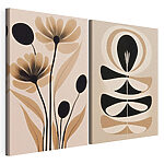 Lámina modular sobre lienzo Elegante diseño de arte abstracto floral