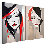 Lámina modular sobre lienzo Collage del rostro de una mujer