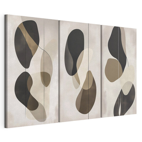 Lámina modular sobre lienzo Formas abstractas en tonos neutros