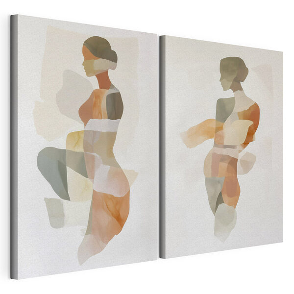Lámina modular sobre lienzo Cuerpo de una mujer con diferentes colores