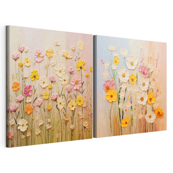 Lámina modular sobre lienzo Cuadro de flores sobre lienzo