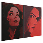 Lámina modular sobre lienzo Collage del rostro de una mujer