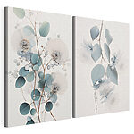 Lámina modular sobre lienzo Delicado diseño floral en tonos suaves