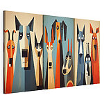Lámina modular sobre lienzo Cuadros de un grupo de perros