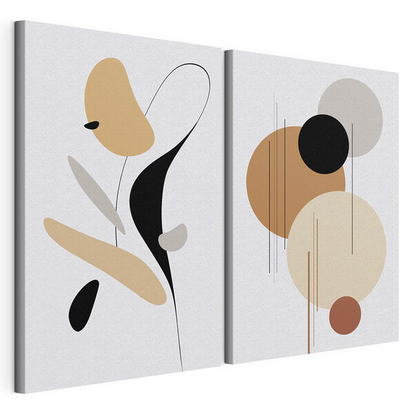 Lámina modular sobre lienzo Dos imágenes de arte