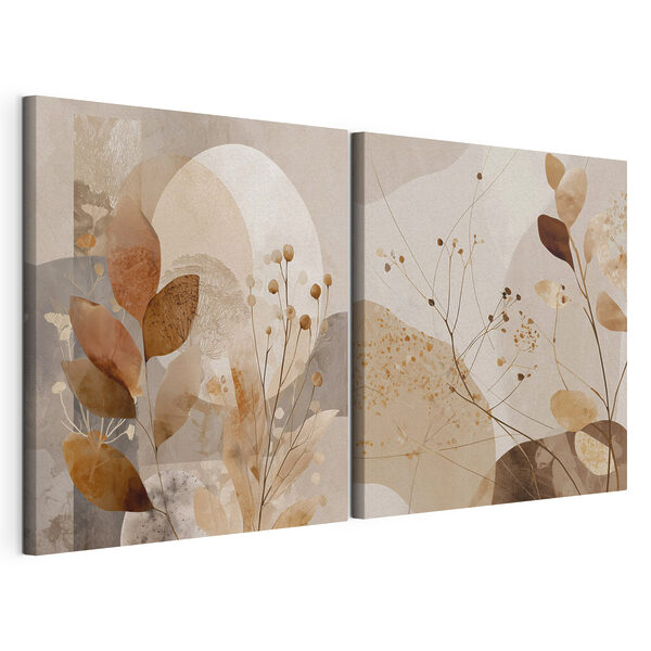 Lámina modular sobre lienzo Composición de arte abstracto inspirada en la naturaleza