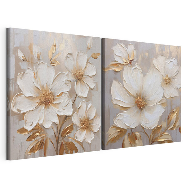 Lámina modular sobre lienzo Elegantes diseños florales para cualquier espacio
