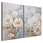 Lámina modular sobre lienzo Cuadro de flores blancas