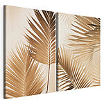 Lámina modular sobre lienzo Los serenos motivos de hojas de palmera de la naturaleza