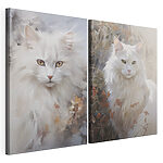 Lámina modular sobre lienzo Gato blanco con ojos amarillos