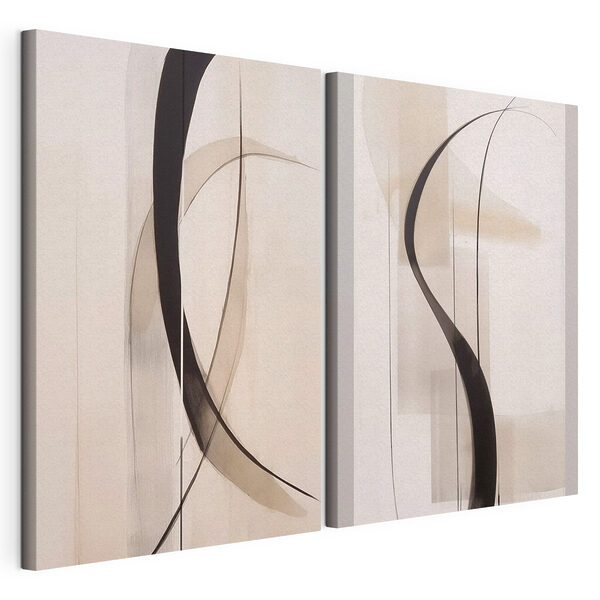 Curvas elegantes en tonos suaves Lámina modular sobre lienzo Curvas elegantes en tonos suaves