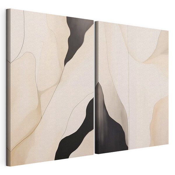 Formas abstractas en tonos apagados Lámina modular sobre lienzo Formas abstractas en tonos apagados