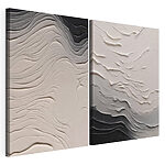 Lámina modular sobre lienzo Texturas fluidas en tonos neutros