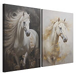 Lámina modular sobre lienzo Cuadro de un caballo blanco