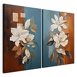 Lámina modular sobre lienzo Cuadro de flores blancas