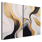 Lámina modular sobre lienzo Curvas abstractas en colores suaves